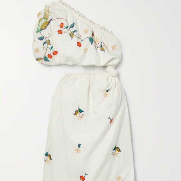 FARM RIO Pitanga Embroidery One Shoulder Cut Out Maxi Dress - Picture 6 of 16